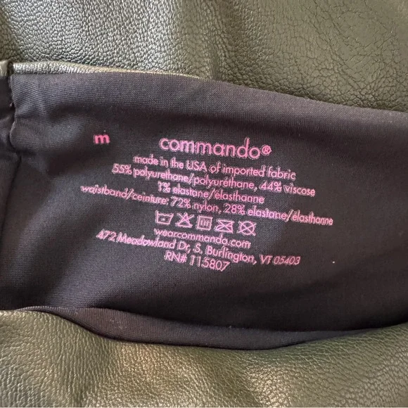 🏷️ SOLD • COMMANDO • Perfect Control Faux Leather Leggings in Pine • Medium - Picture 8 of 10